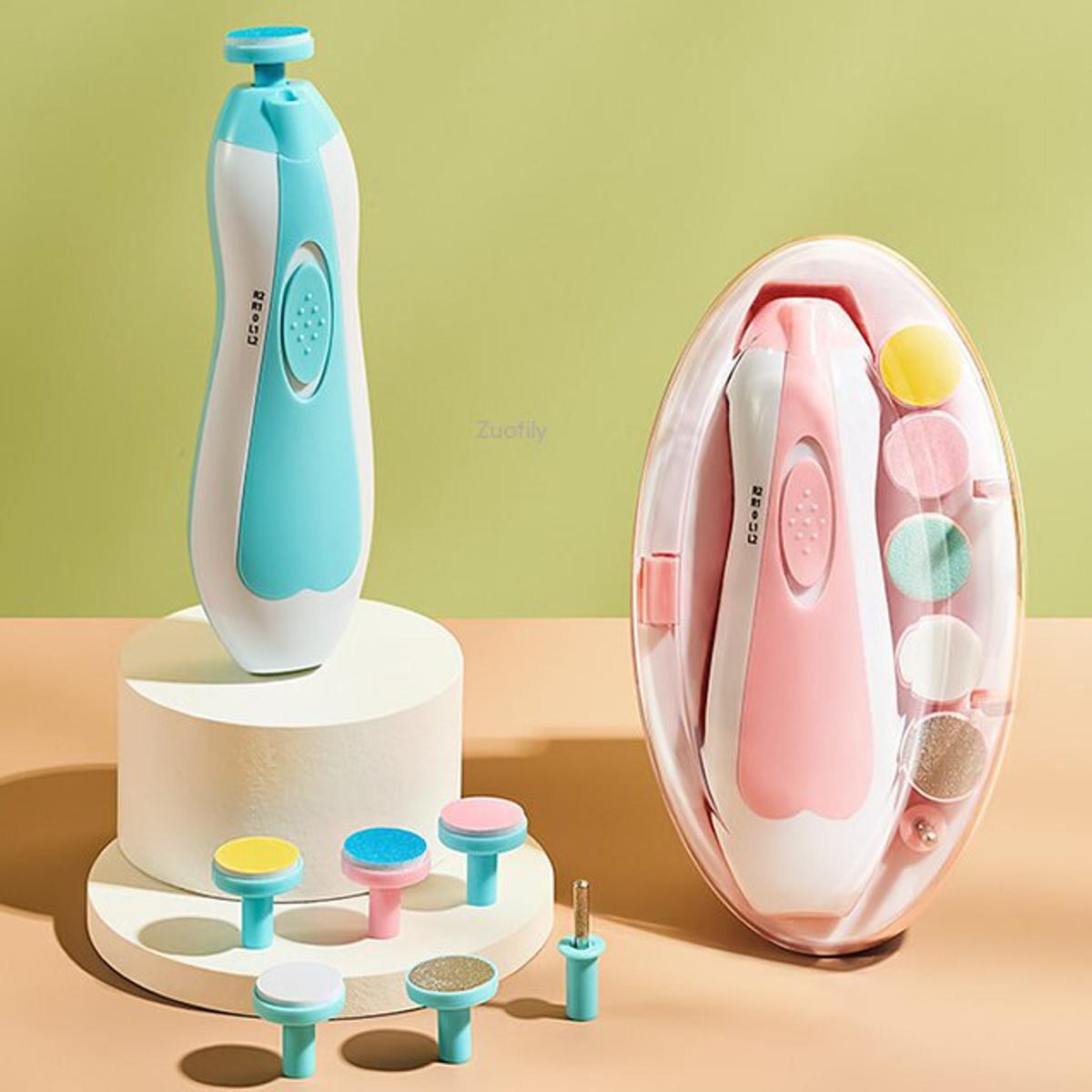 6 in 1 Baby Nail Trimmer Portable Electric Baby Manicure Pedicure Nail Clippers Infant Newborn Baby Nail Cutter with LED Light